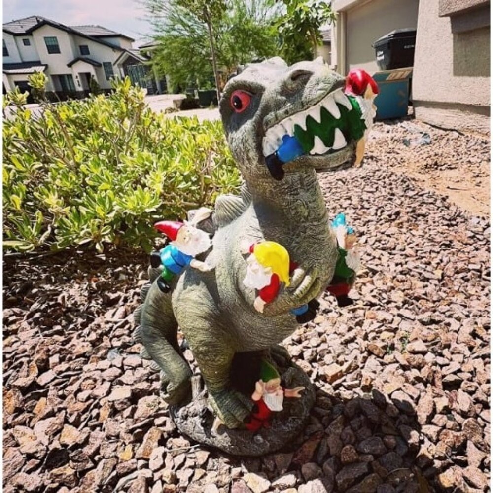 Dinosaur Gnomes Garden Statues Garden Decor Yard Decorations Outdoor, Patio